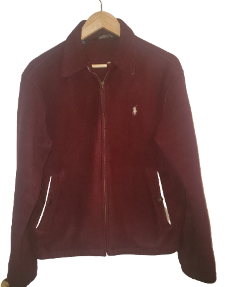 Vintage Polo RL Harrington Fleece Jacket Polartec Technology Burgundy Red - Picture 3 of 10